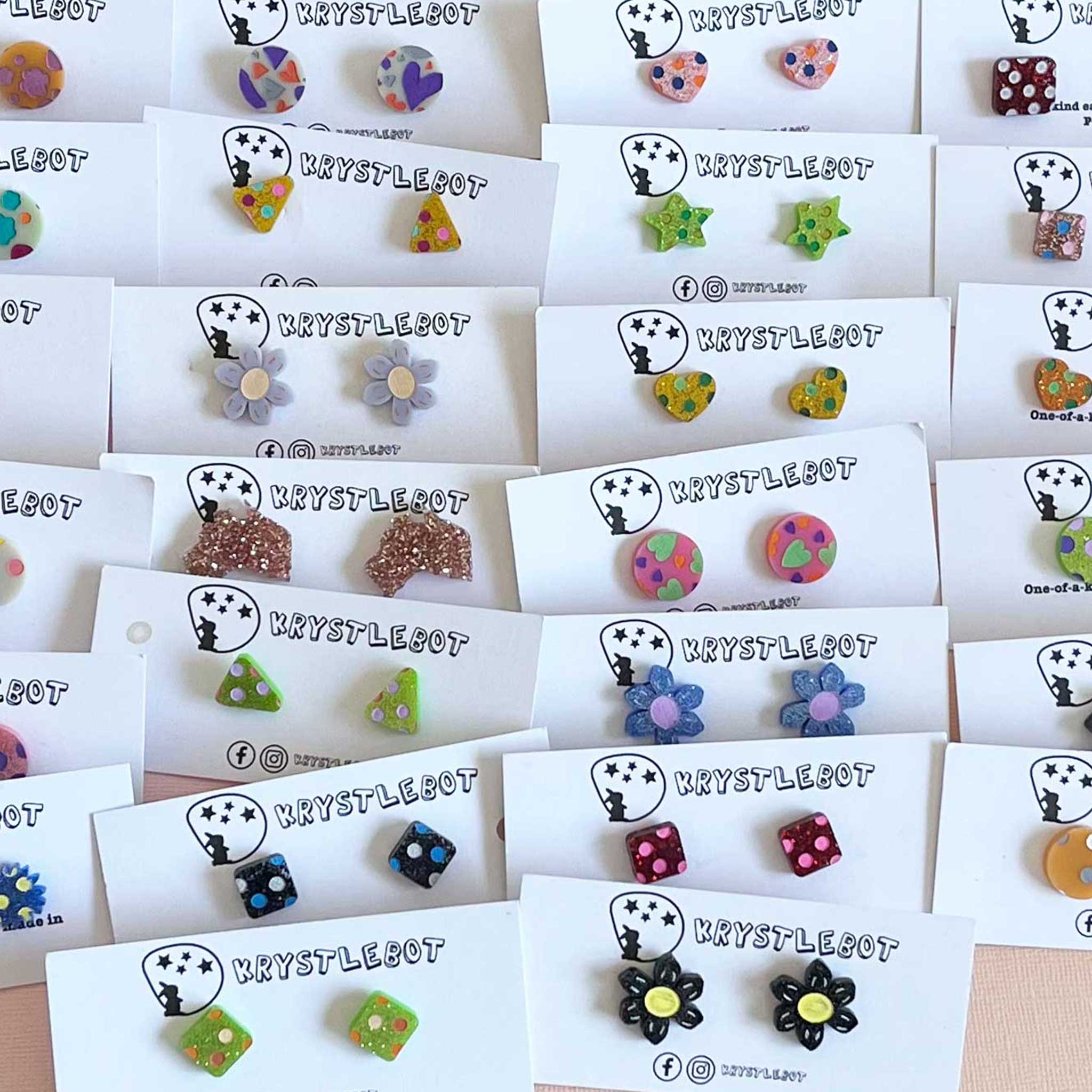 Behind the scenes: Hand painted earrings