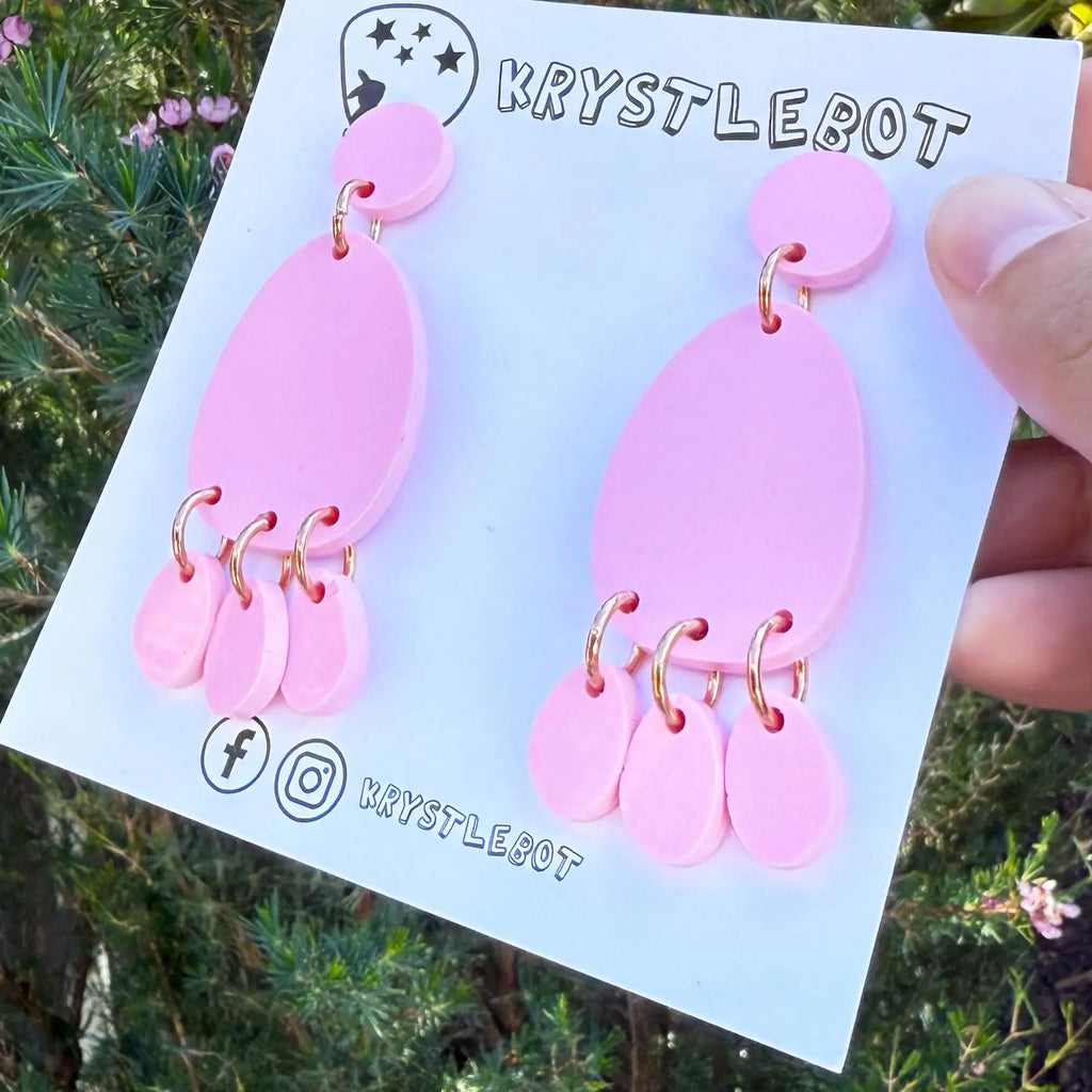 Pink mega statement dangles