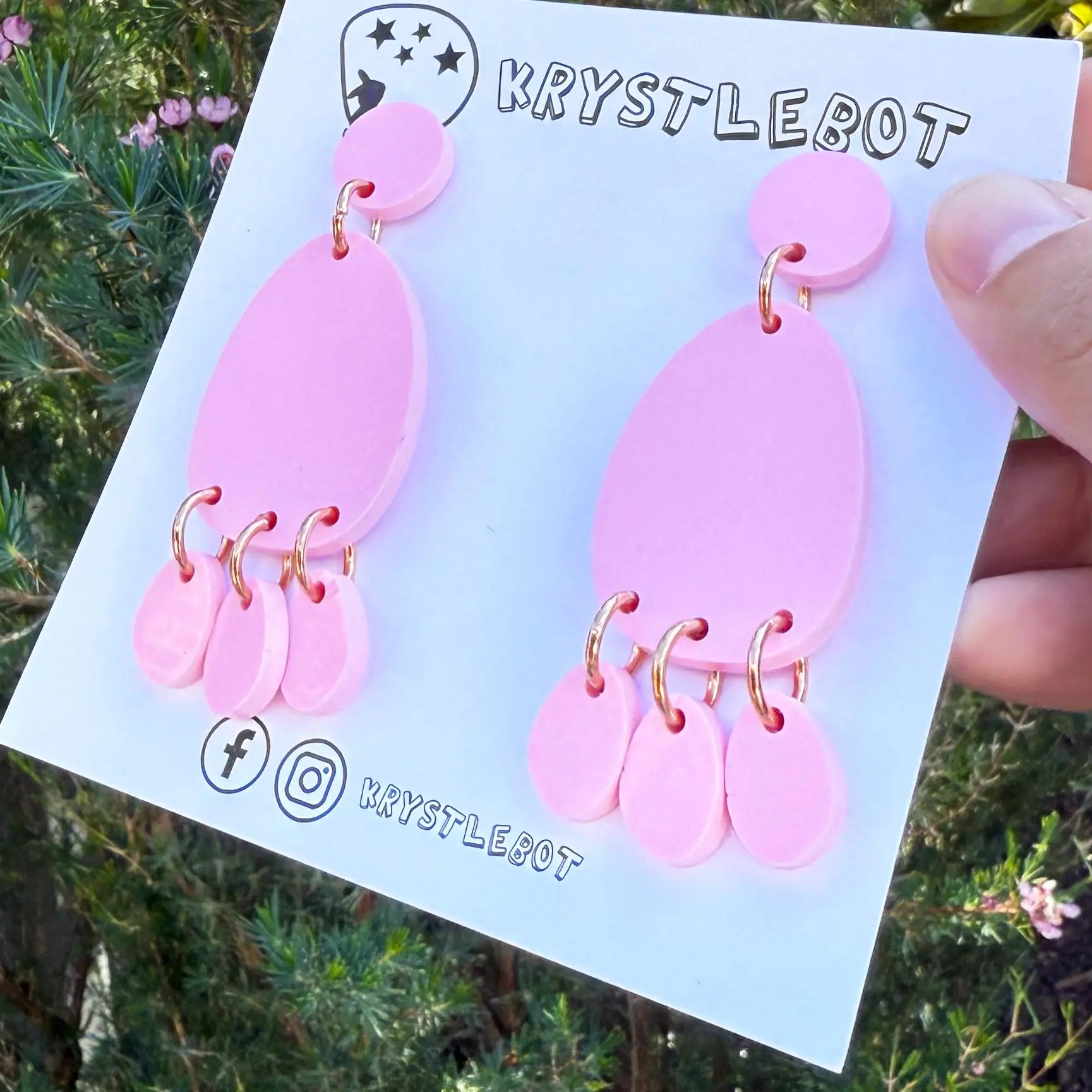 Pink mega statement dangles