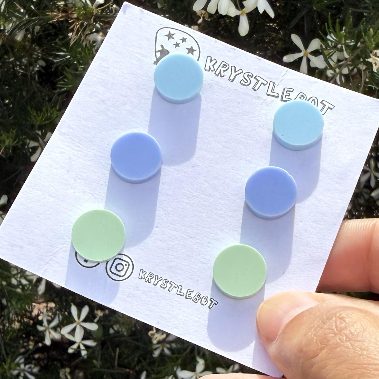 Mini Circle Value Stud Pack, Acrylic earrings, lightweight earrings, teacher earrings