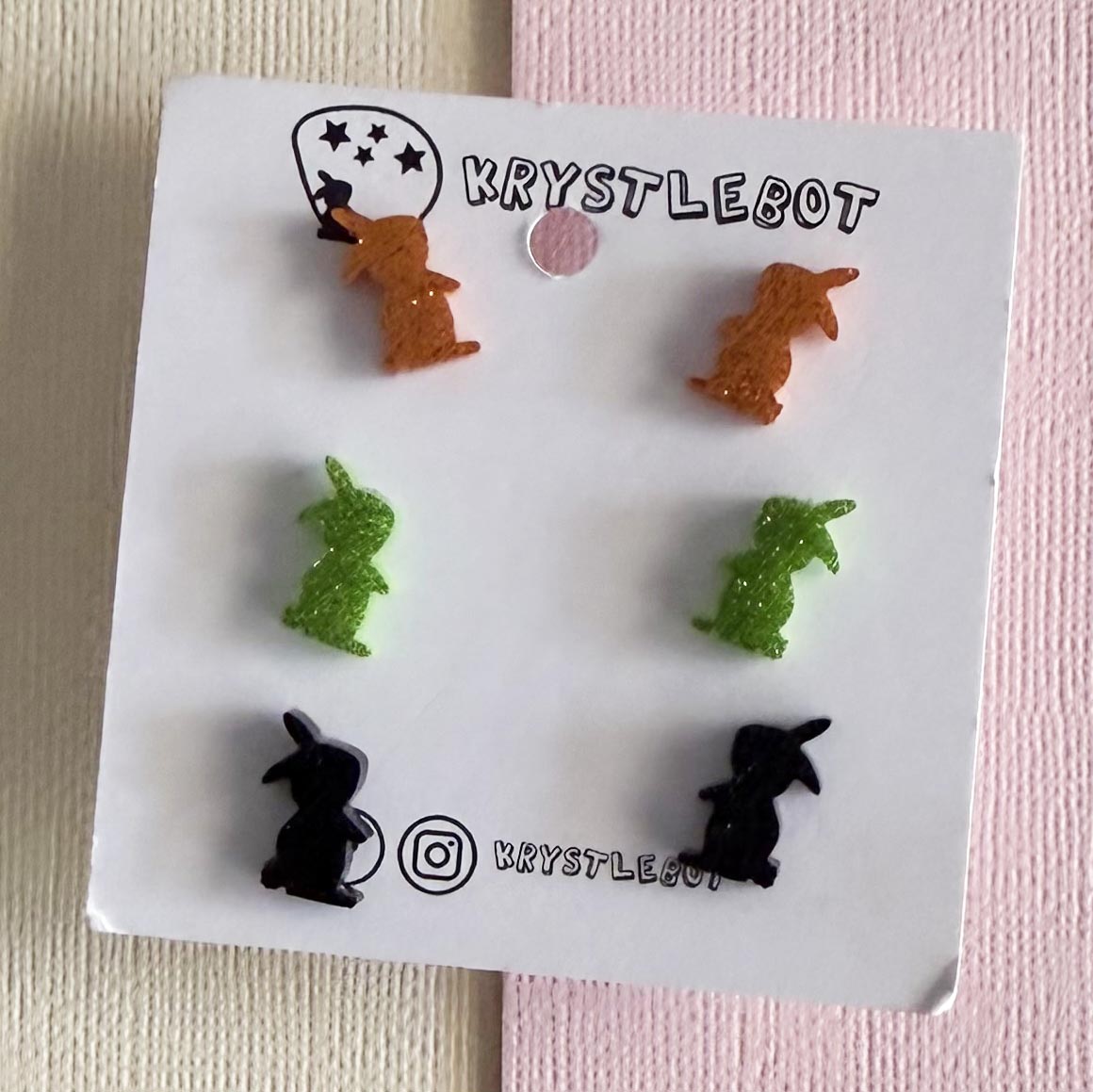 Green, orange and black rabbit value stud pack Krystlebot