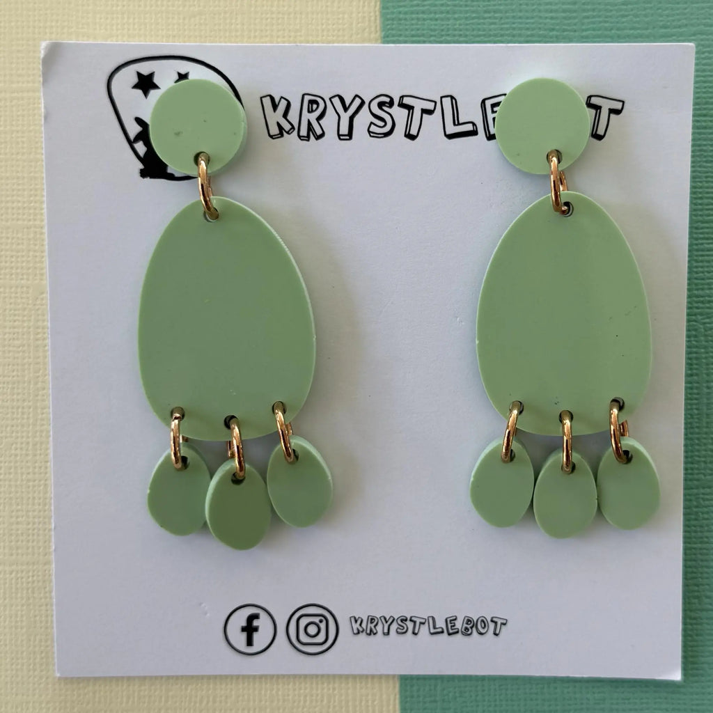 Light green mega statement dangles