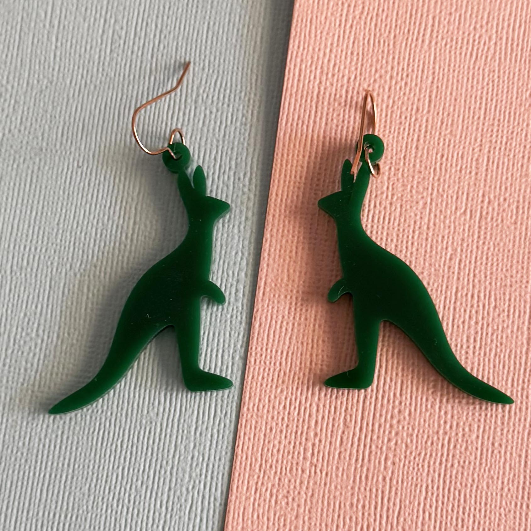 Green Kangaroo Hook Dangles Etsy