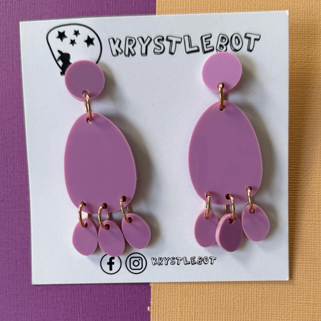 Purple mega statement dangles