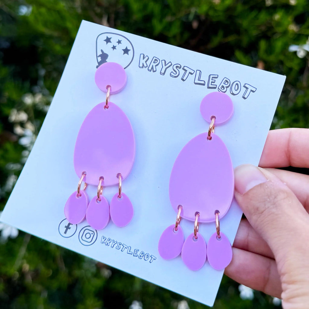 Purple mega statement dangles