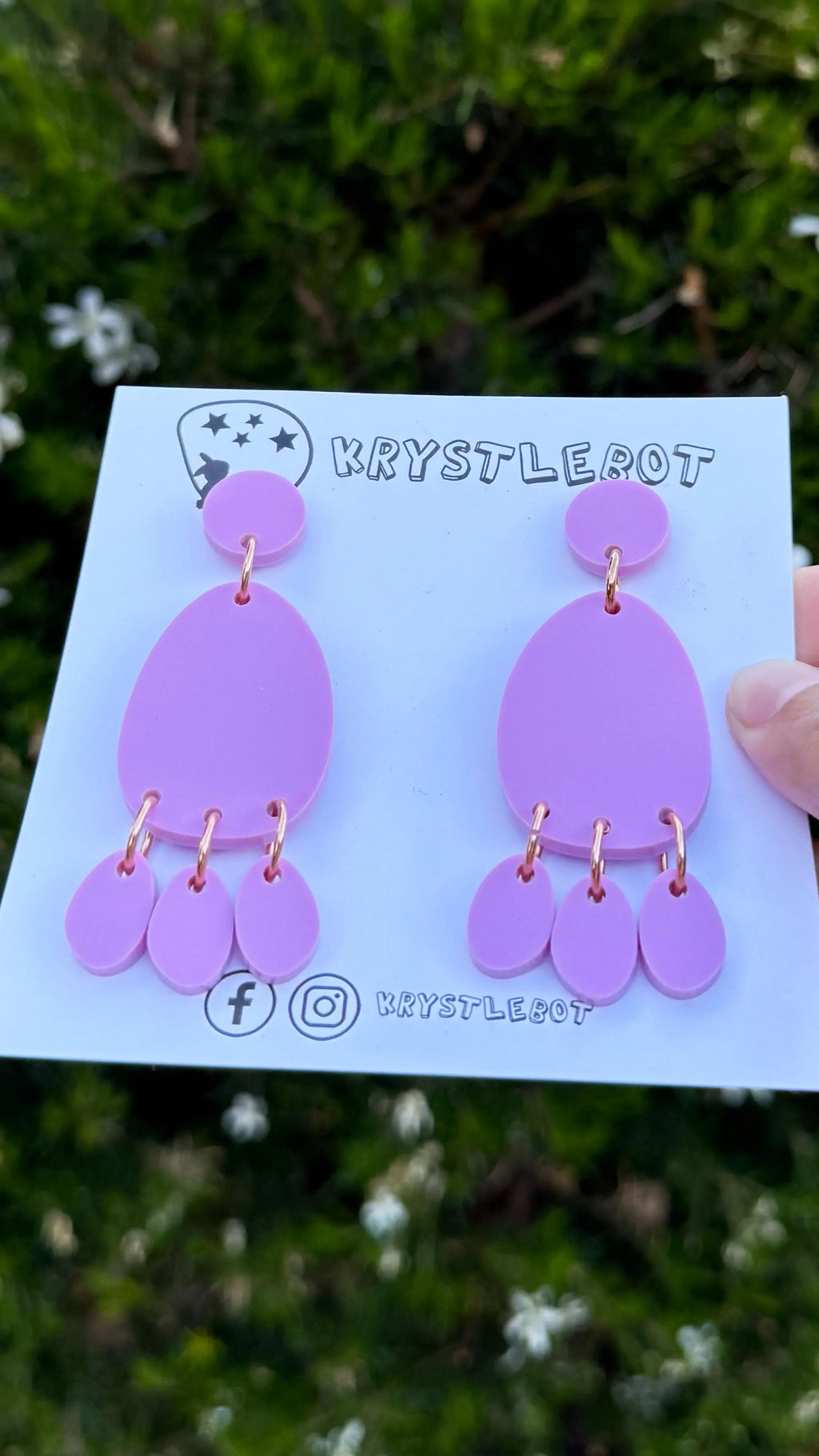 Purple mega statement dangles