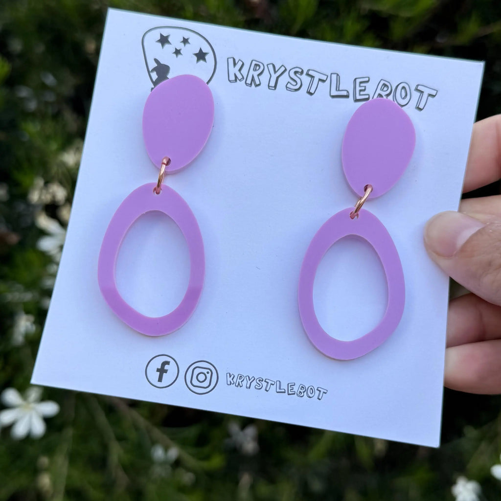 Big purple oval dangles inside outs, mega lightweight statement earrings, teacher earrings, sparkly earrings, party earrings Etsy