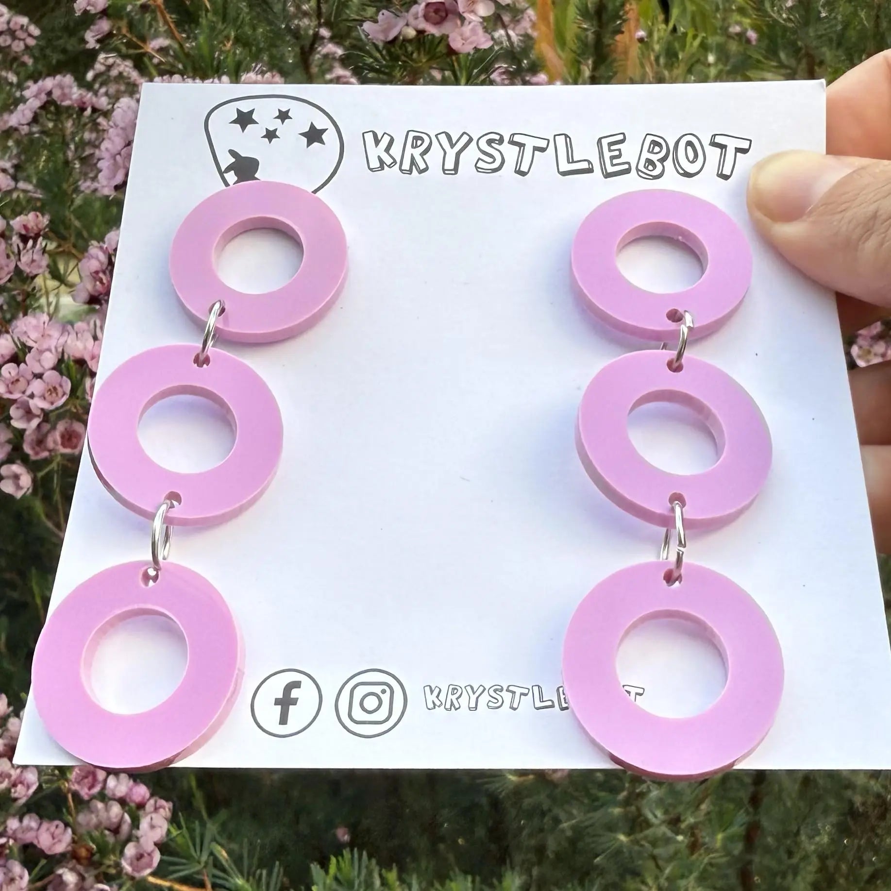 Purple trio Circle Dangles, Acrylic earrings, Lightweight dangles,Teacher Earrings