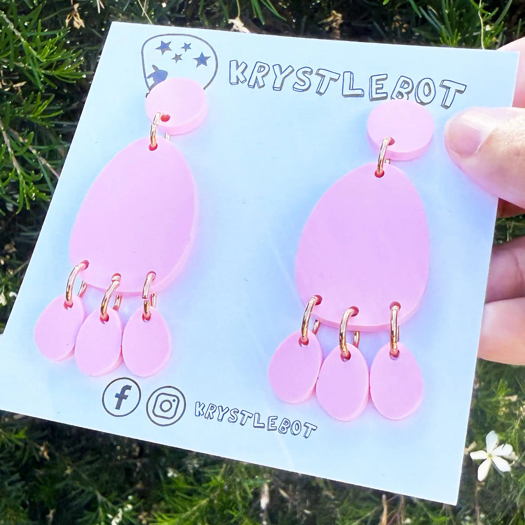Pink mega statement dangles