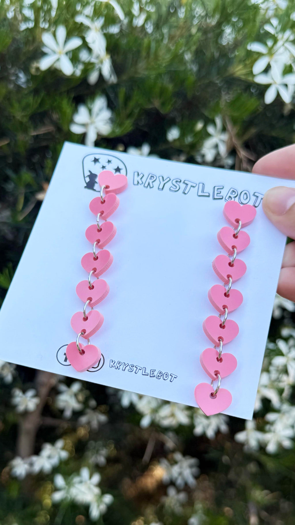 Raspberry sweetheart dangles, mini heart dangles, acrylic earrings, teacher earrings, lightweight dangles