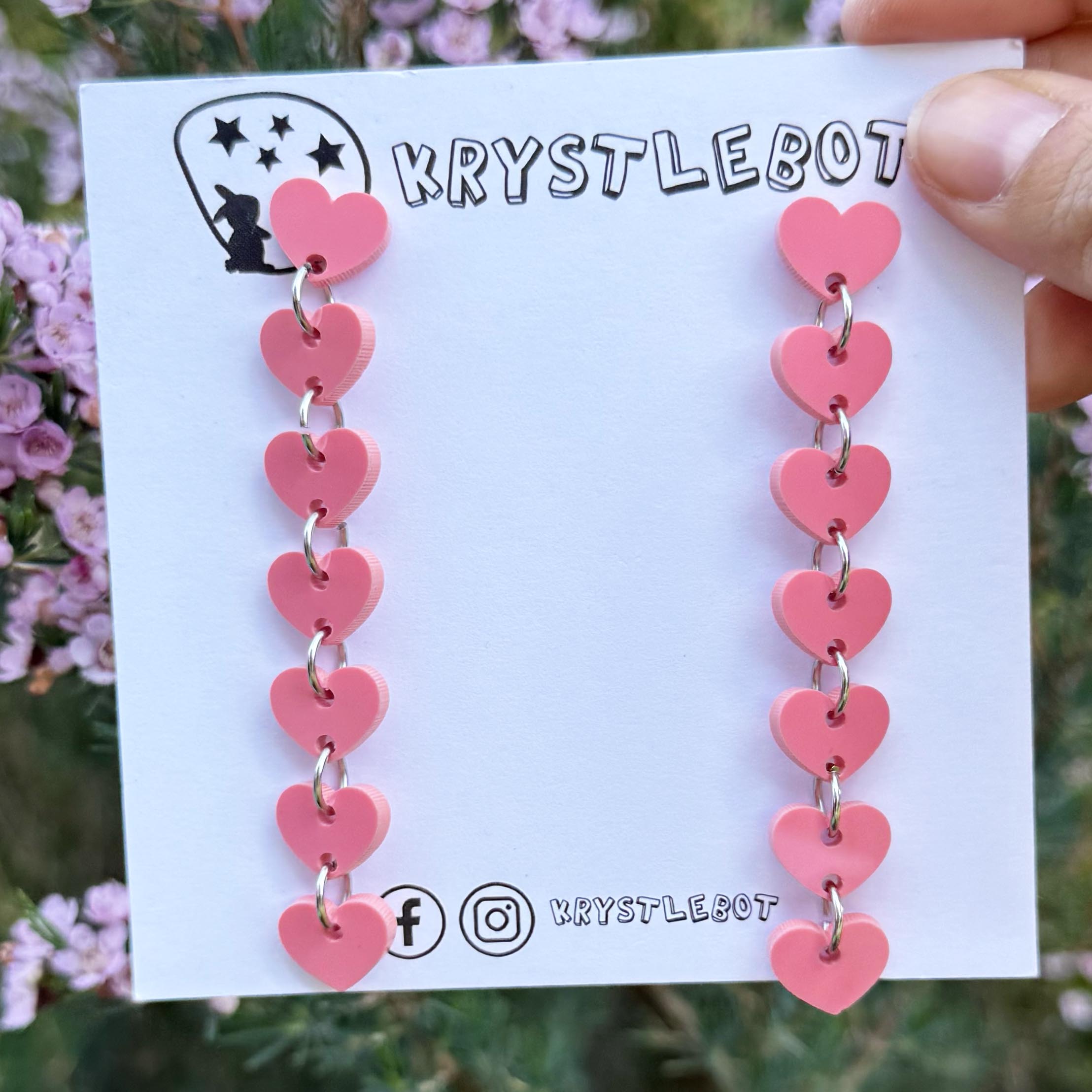 Raspberry sweetheart dangles, mini heart dangles, acrylic earrings, teacher earrings, lightweight dangles