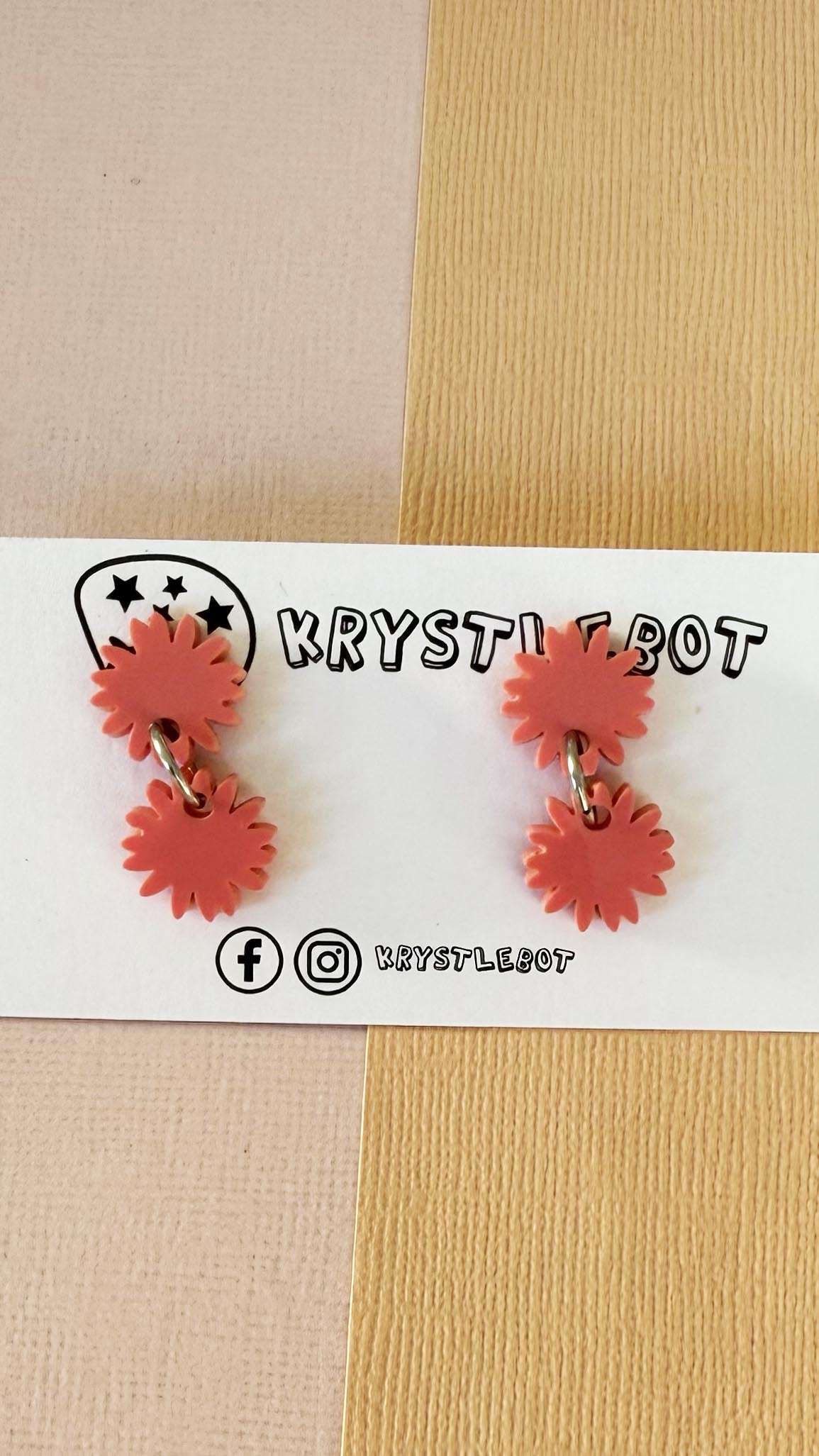 Raspberry pink mini starburst dangles, lightweight earrings, teacher earrings, acrylic earrings