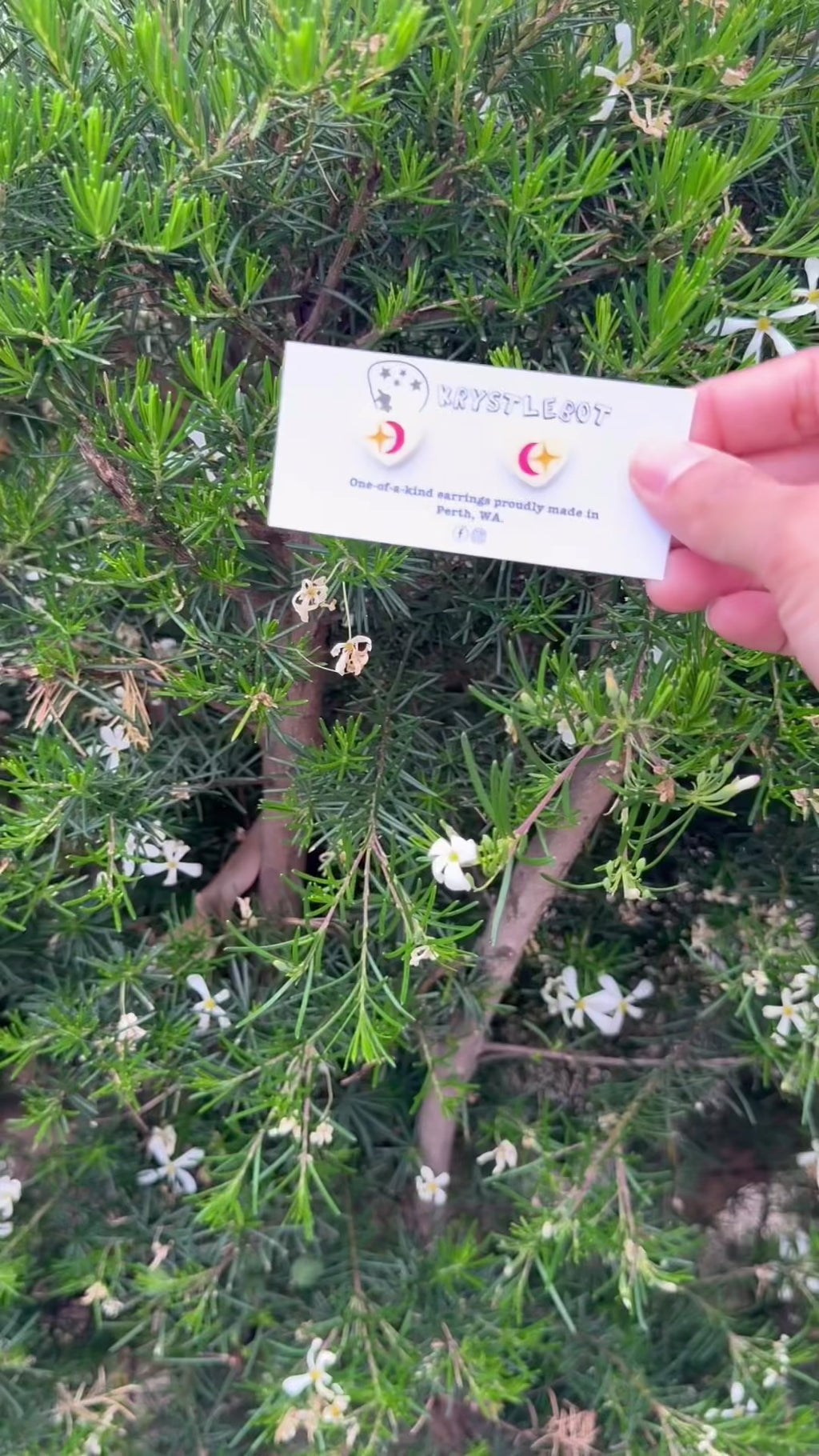 Yellow heart mini star and lunar moon hand painted acrylic earrings, one-of-a-kind, only one made like this