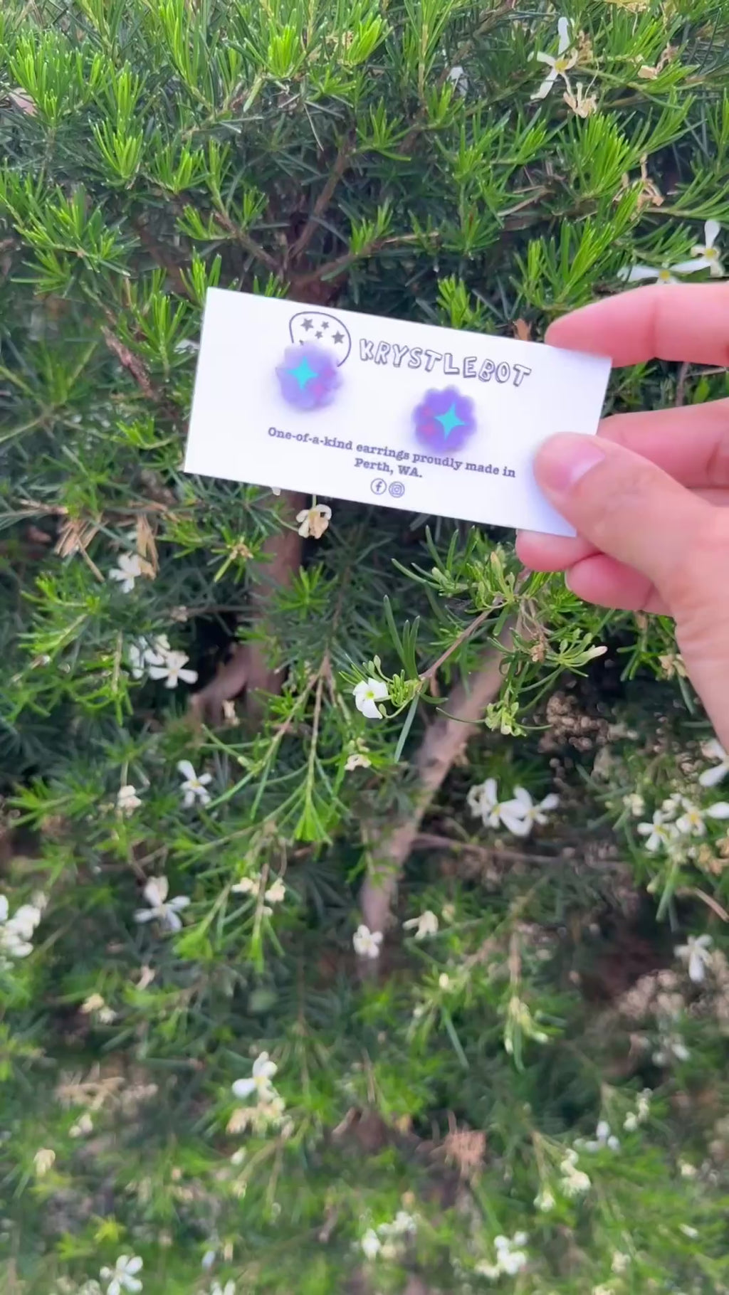 Purple hand painted star trio studs, Teacher Gifts, Everyday earrings, Basic Studs