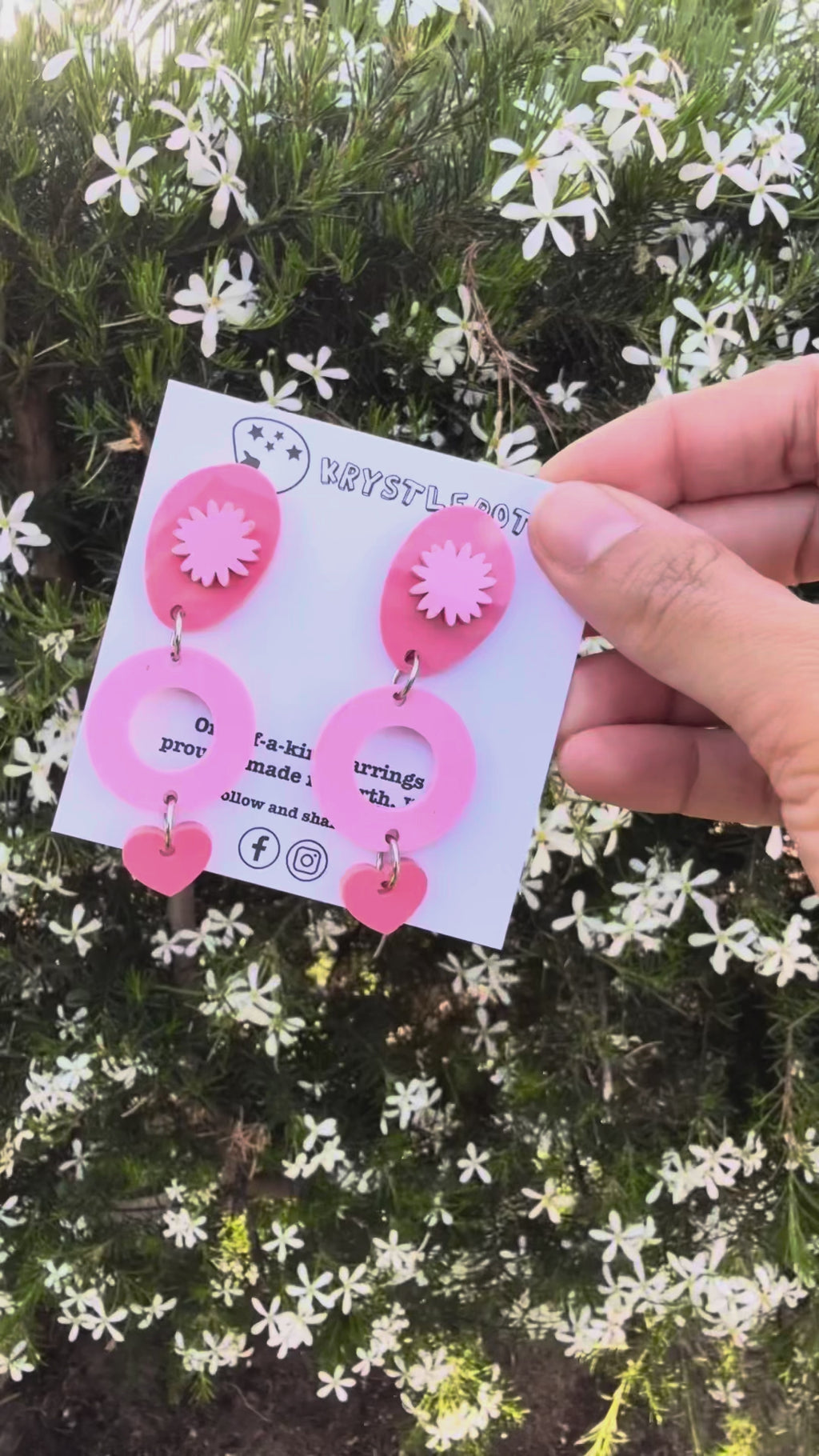 Two toned pink, oval and starburst dangles, Acrylic earrings, Lightweight dangles,Teacher Earrings