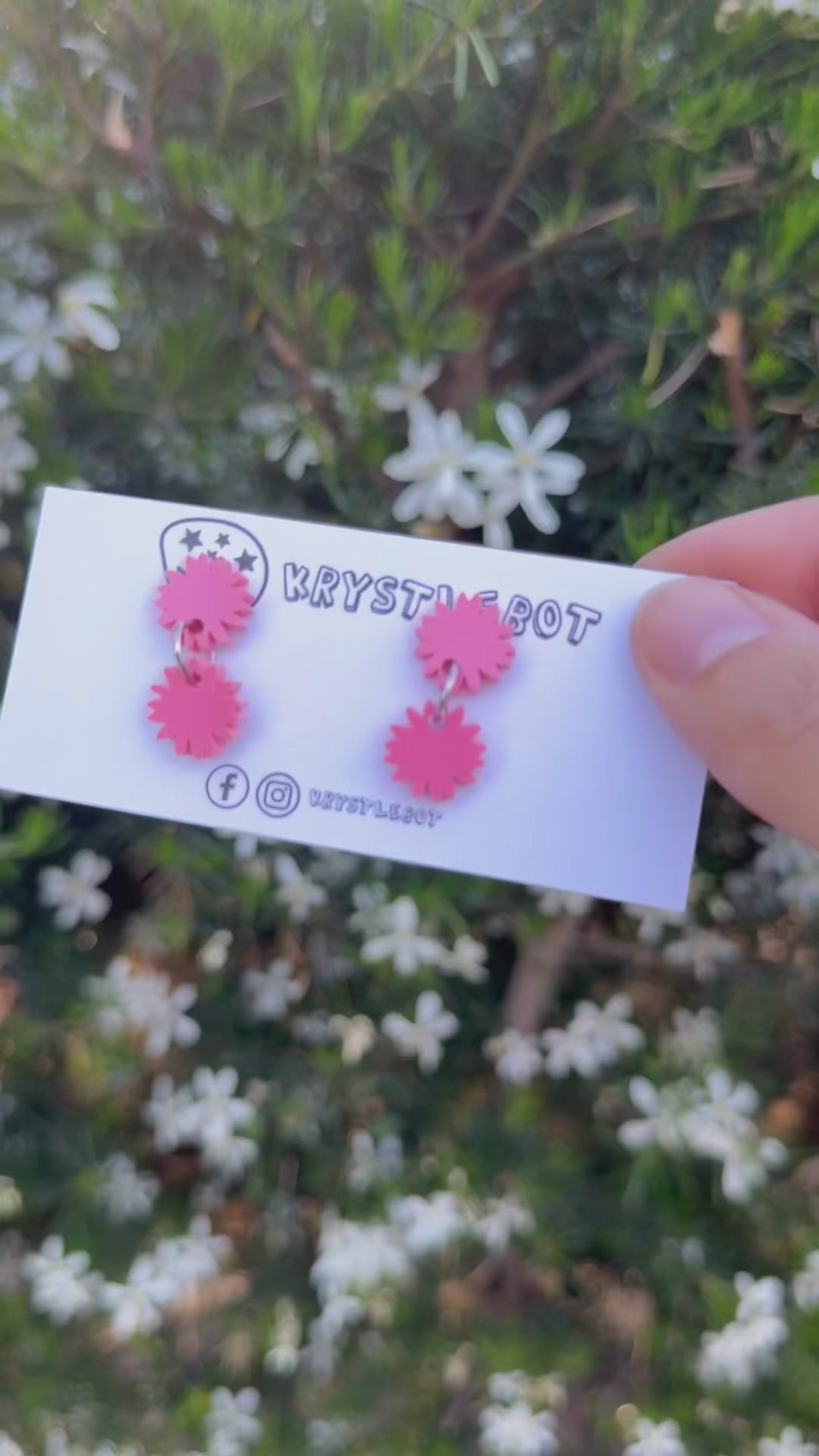 Raspberry pink mini starburst dangles, lightweight earrings, teacher earrings, acrylic earrings