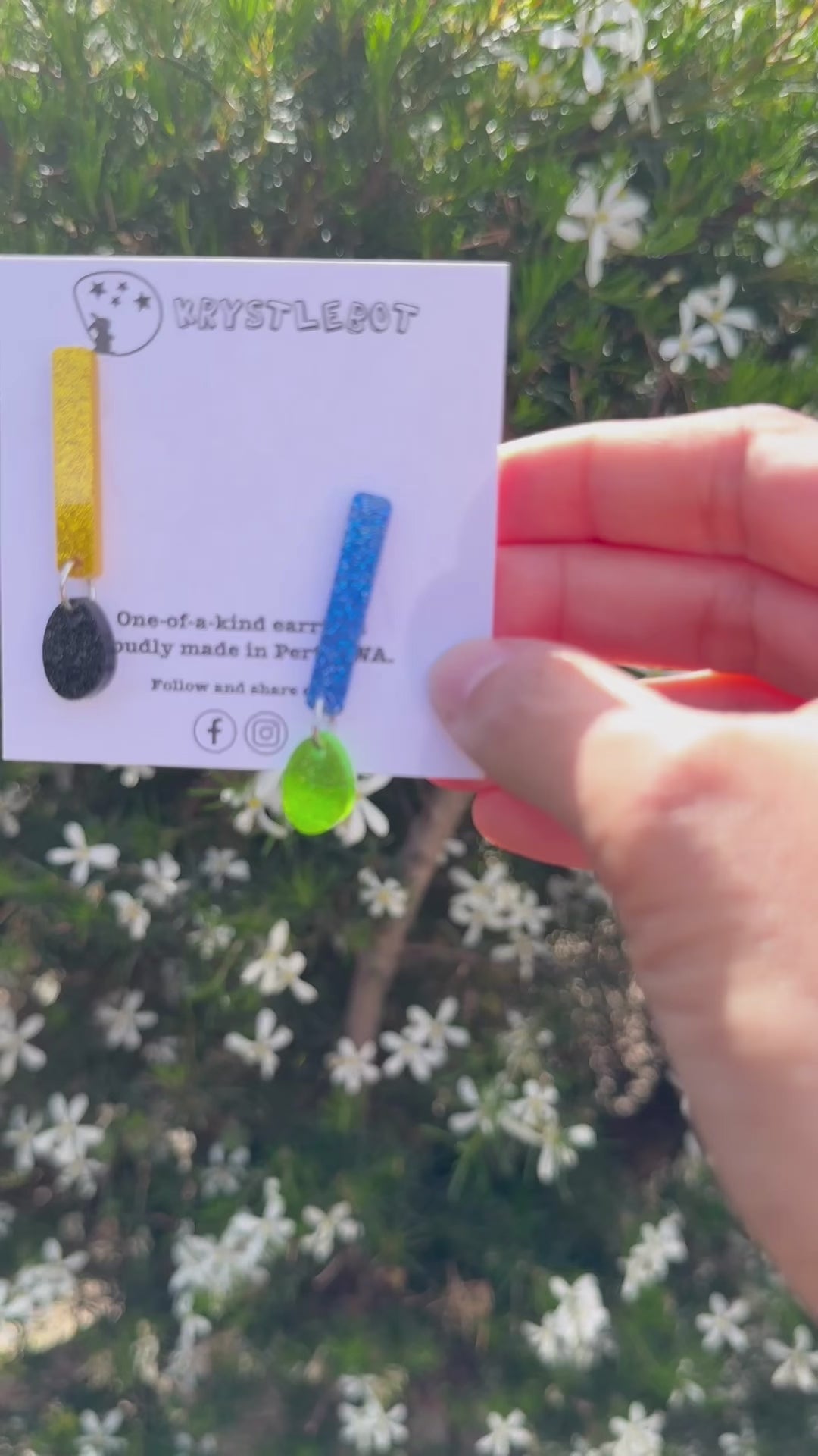 Mismatched green, yellow, blue and black glitter pop dangles, rectangular and heart combo dangles, teacher earrings, lightweight dangles