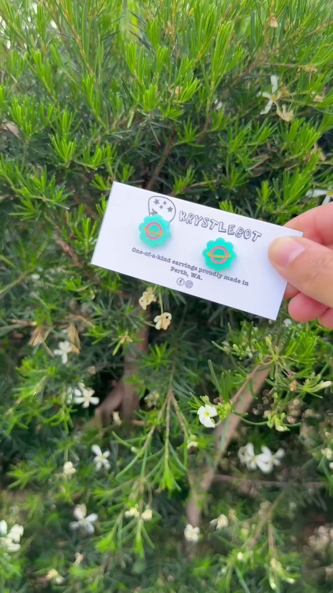 Teal Green Painted Planet Studs