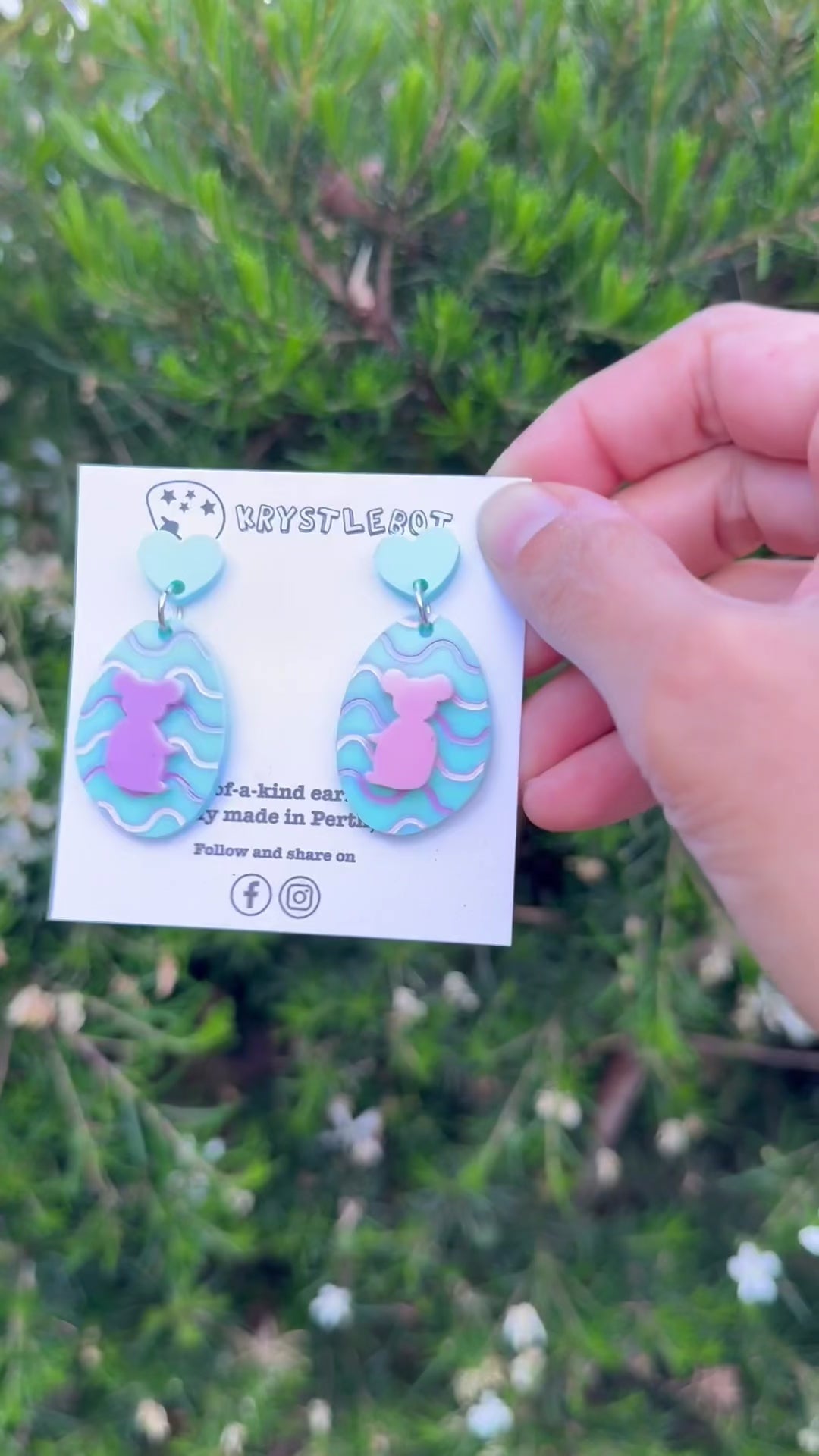 Koala Dangles Mint Green Purple Pink Wave