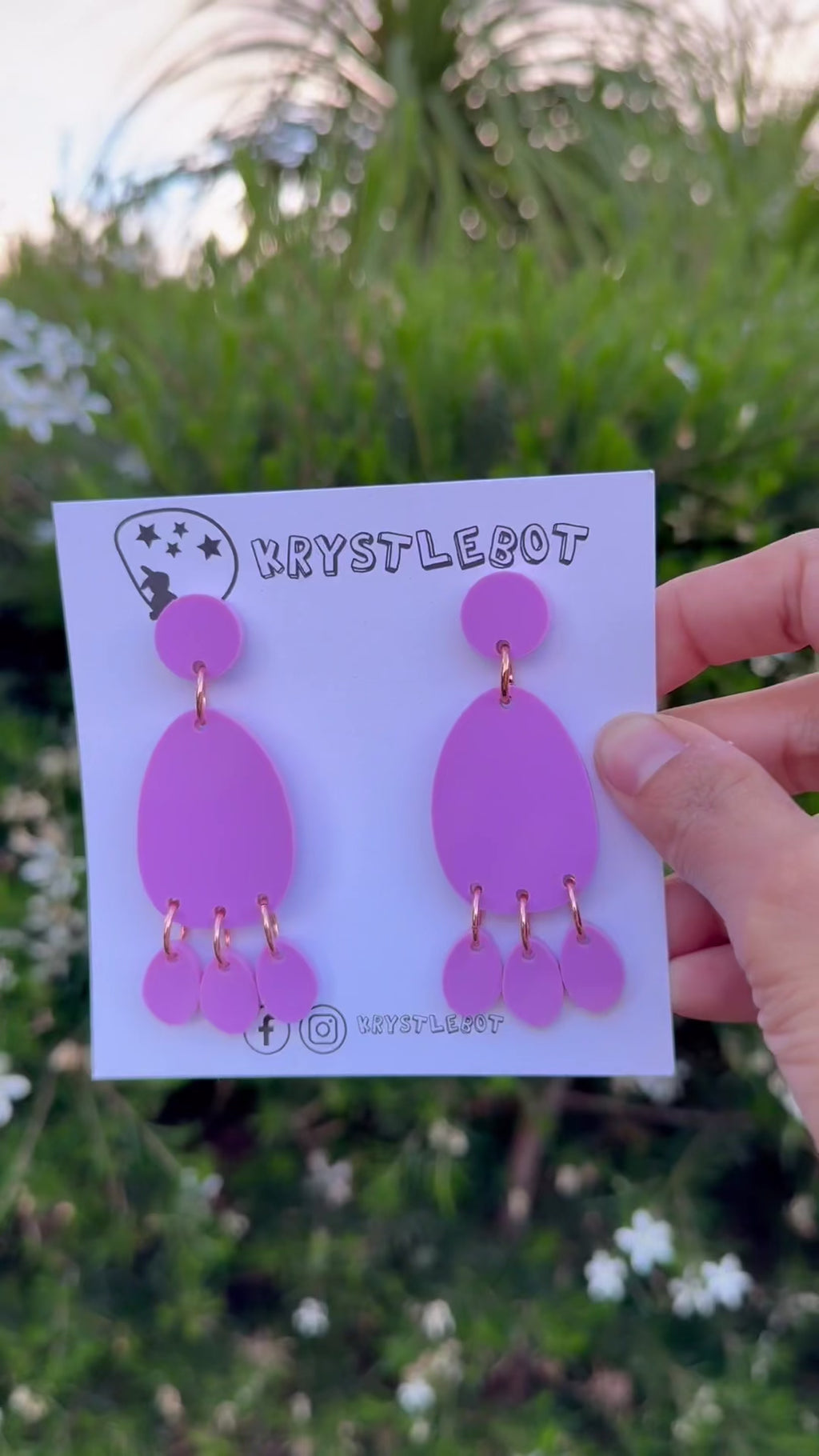 Purple mega statement dangles