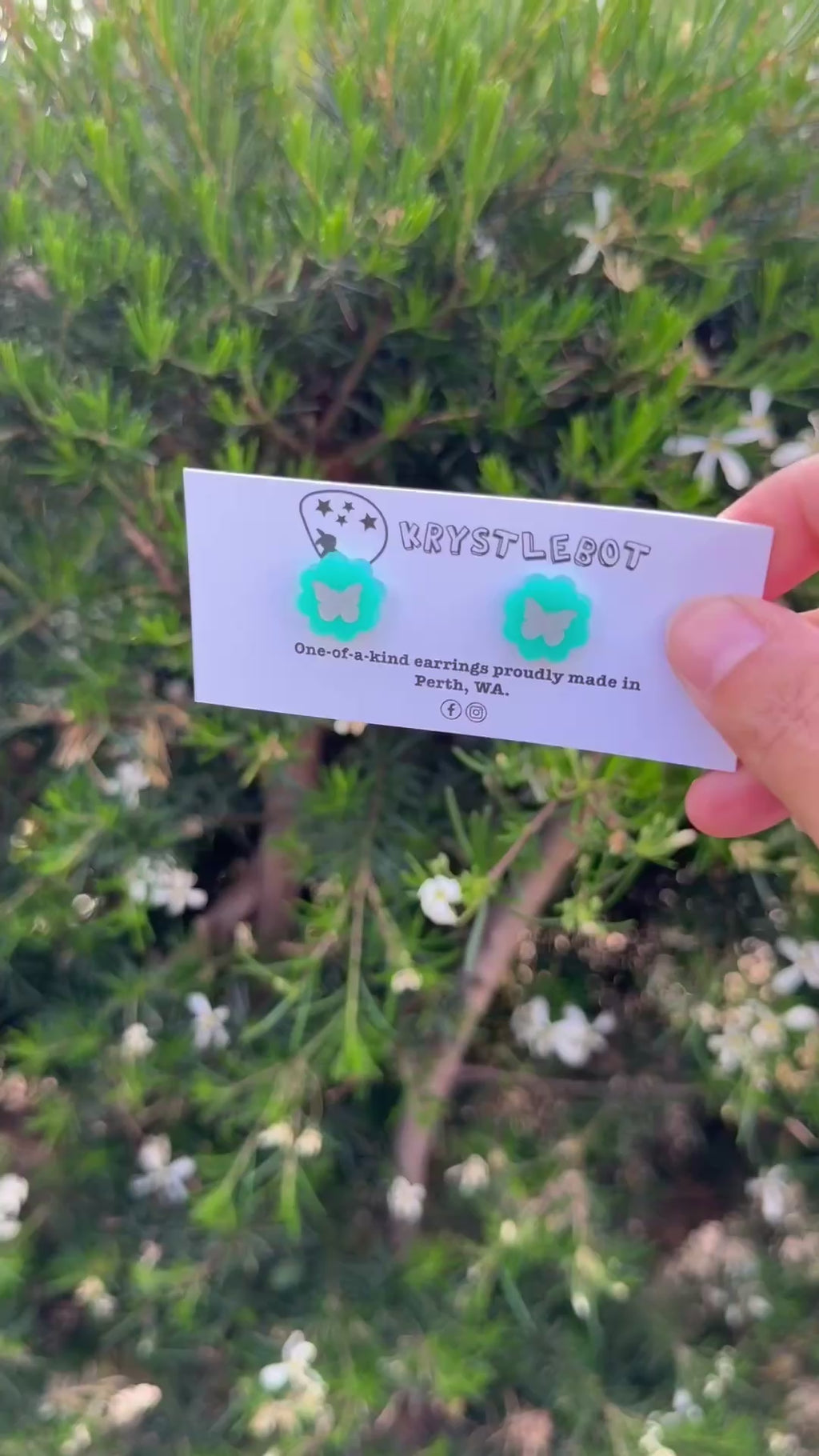 Teal green painted butterfly studs, Teacher Gifts, Everyday earrings, Basic Studs