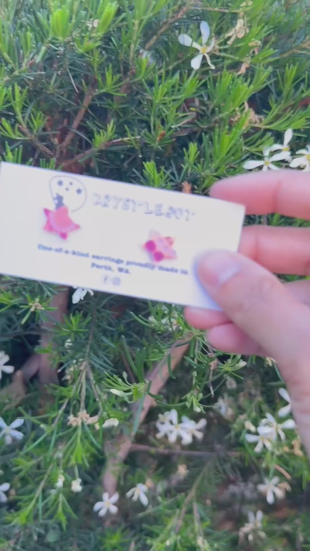 Dark Pink raspberry spotted painted star statement studs, Teacher Gifts, Everyday earrings, Basic Studs