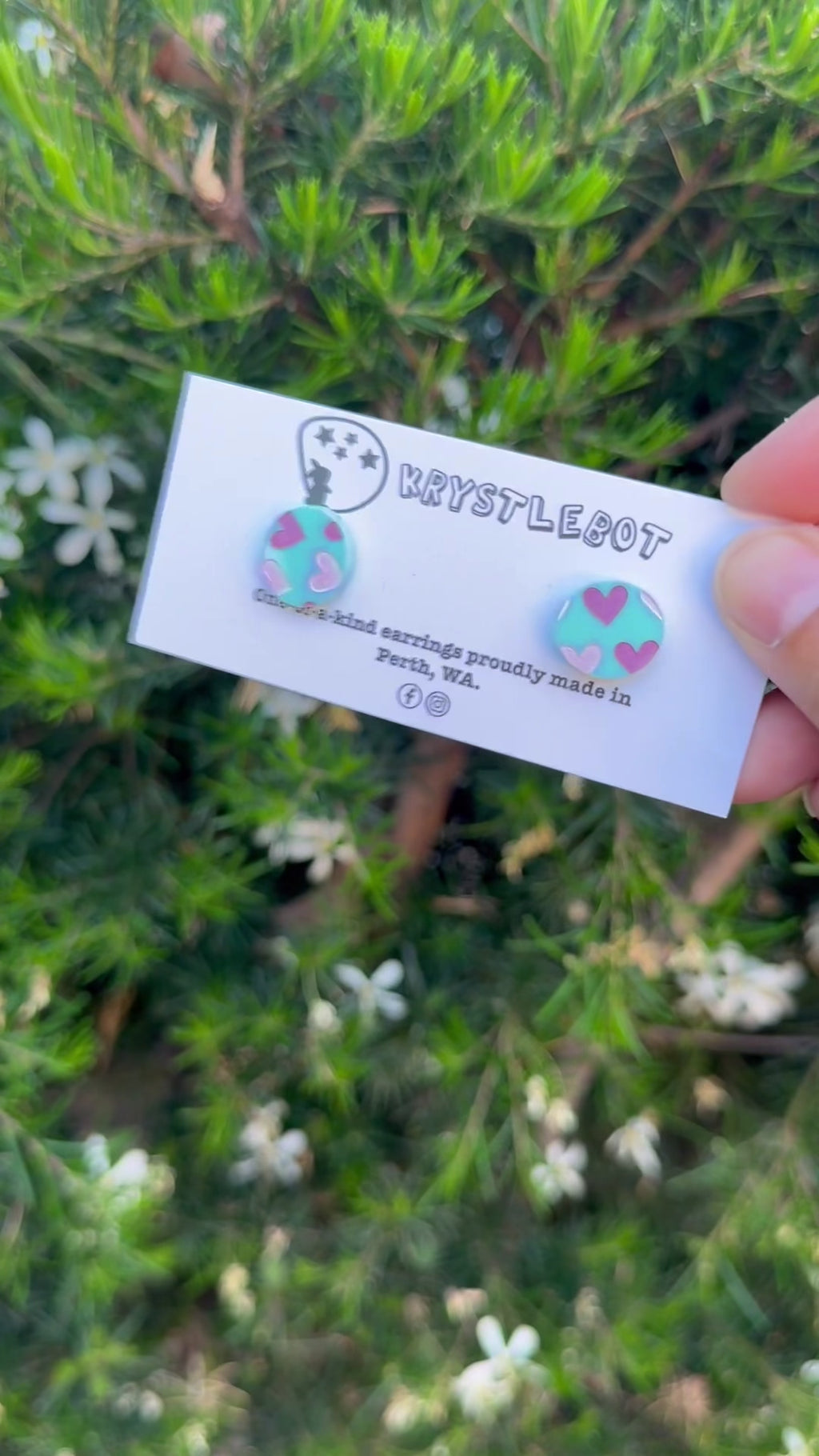 Mint green pink and purple heart painted oval studs, Teacher Gifts, Everyday earrings, Basic Studs