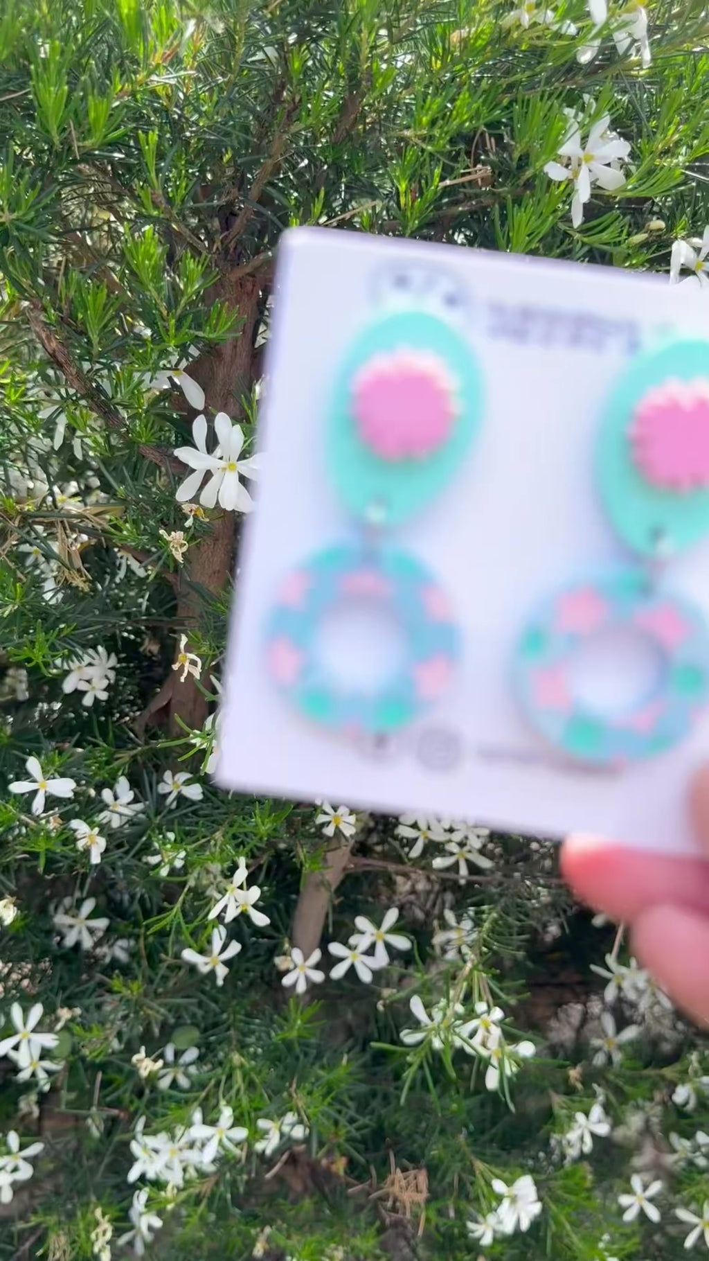 Spearmint Green Pink Blue Starburst Dangles