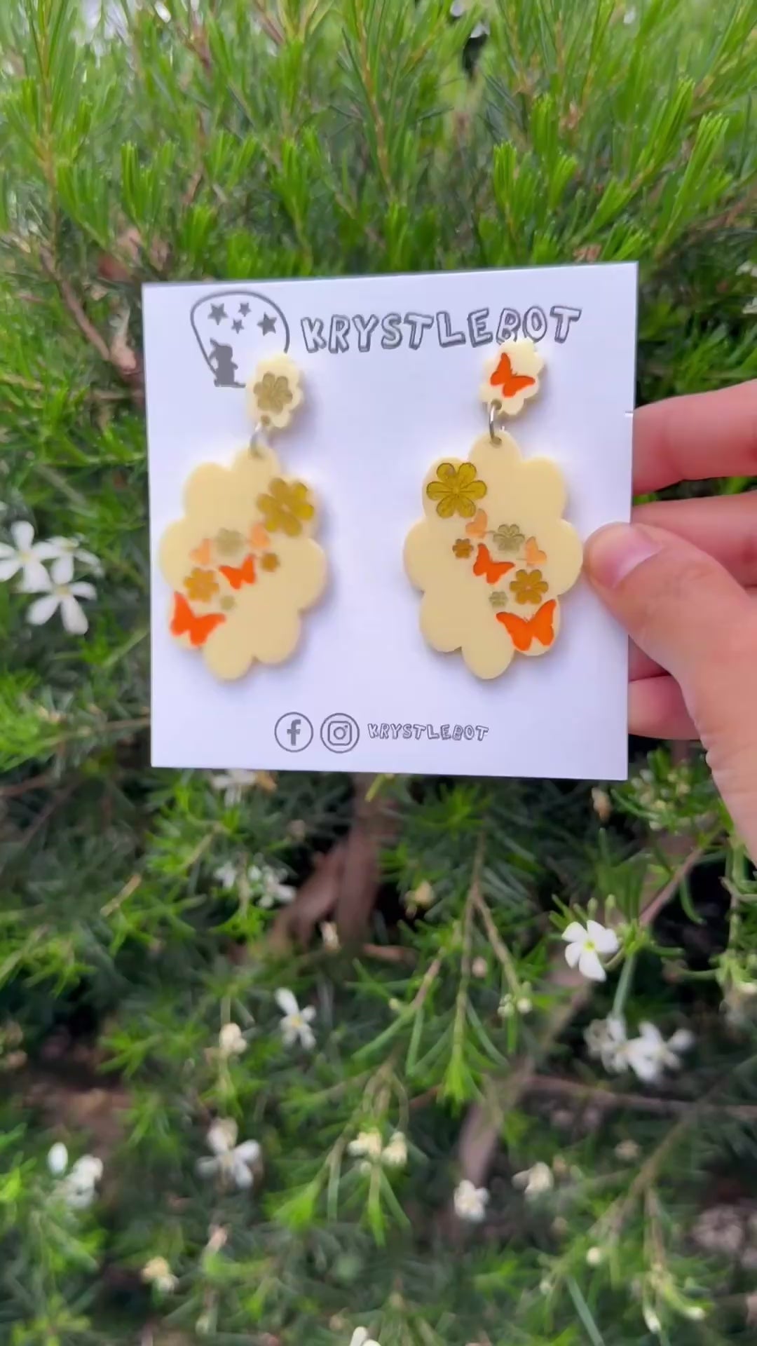 Yellow Flower Butterfly Hand Painted Cloud Burst