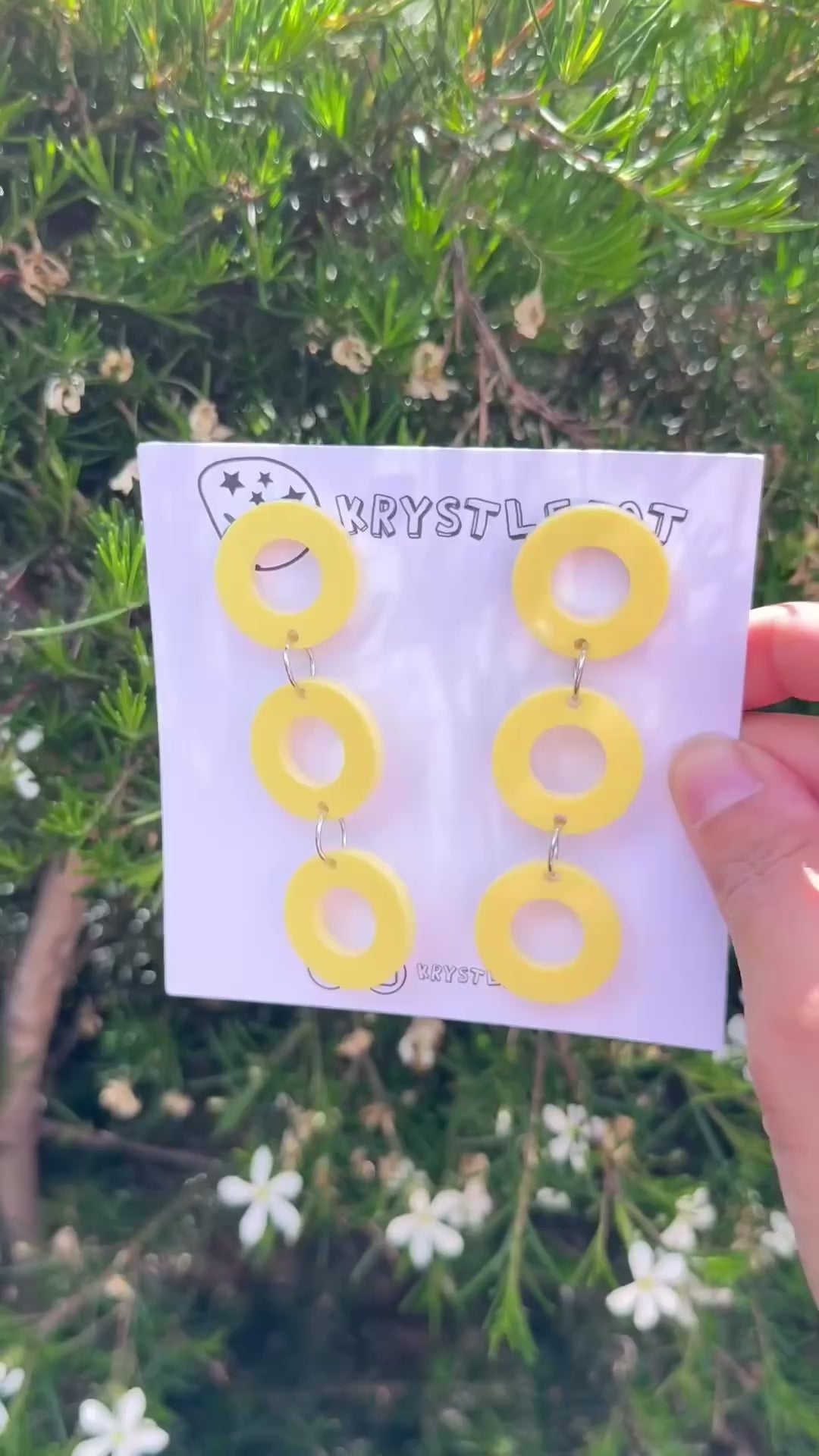 Yellow Trio Circle Dangles