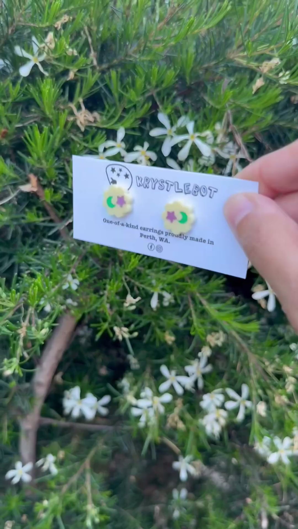 Yellow hand painted star and moon studs, Teacher Gifts, Everyday earrings, Basic Studs