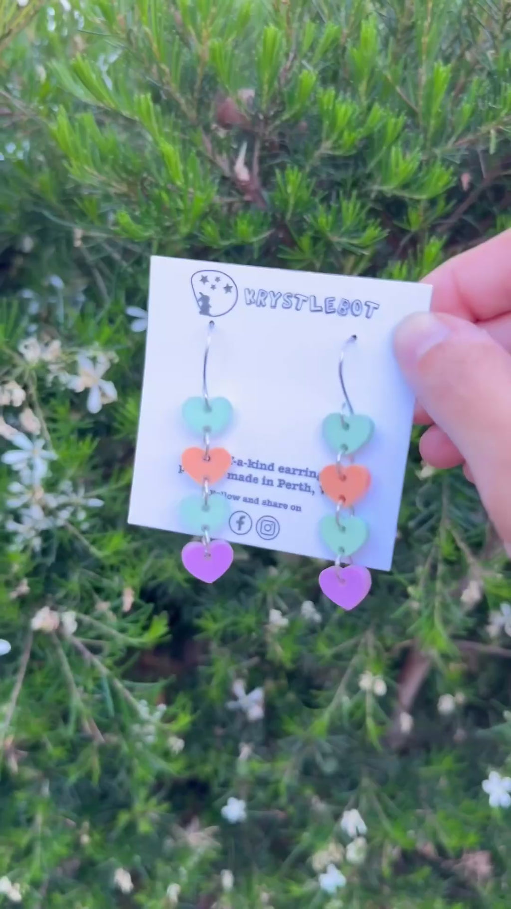 Green Orange Sweetheart Mini Heart Dangles