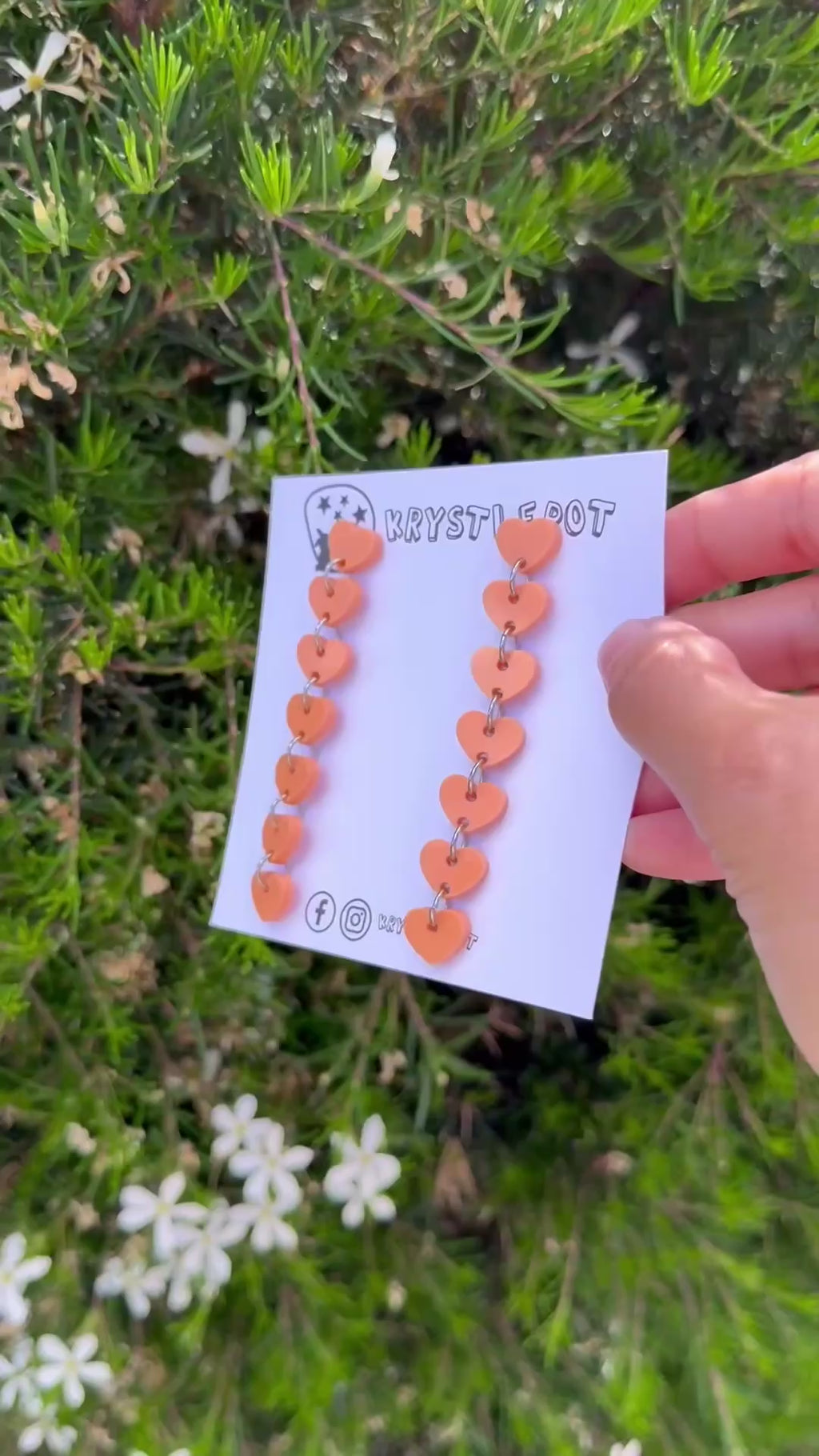 Orange Sweet Heart Dangles