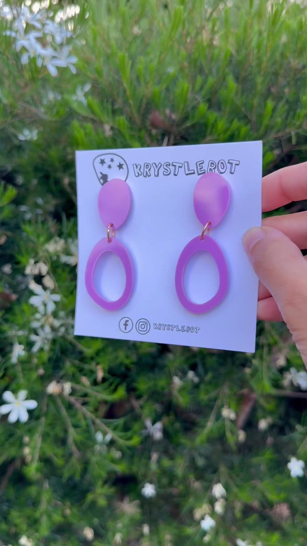 Big Purple Oval Dangles Inside Outs