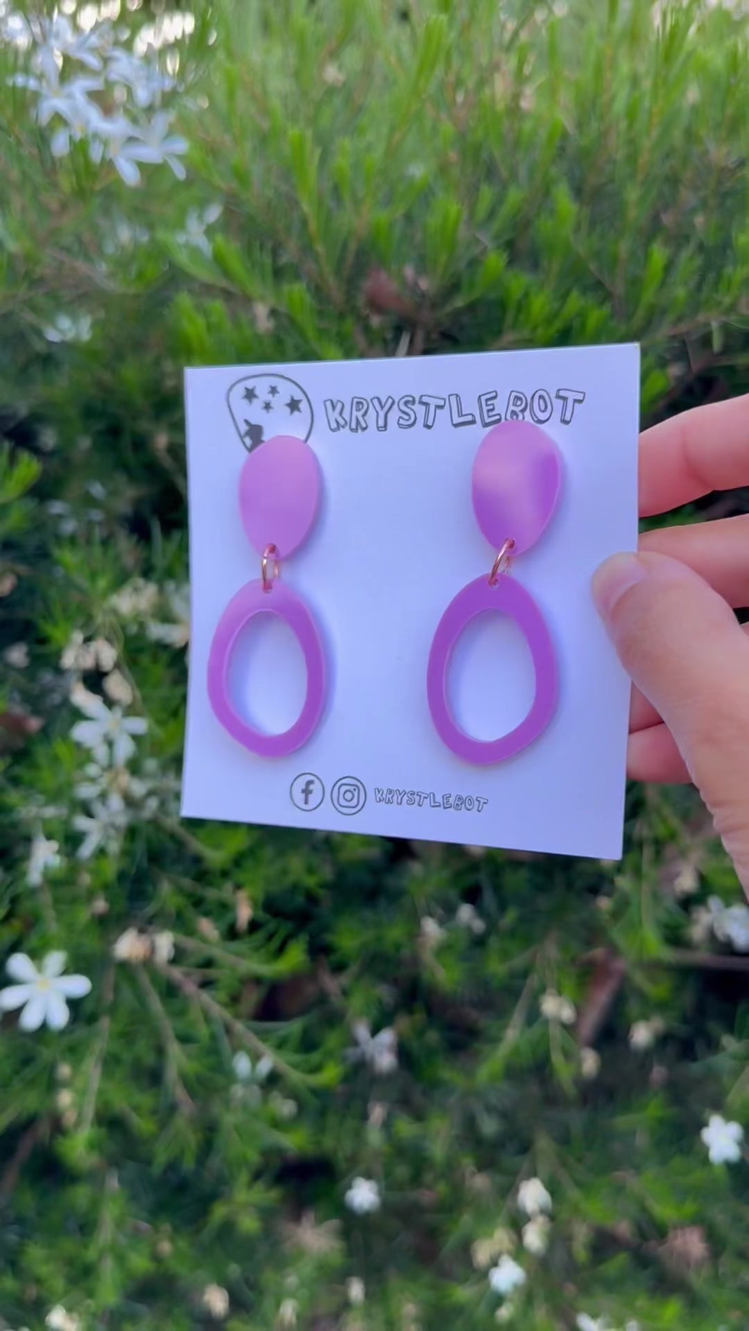 Big Purple Oval Dangles Inside Outs