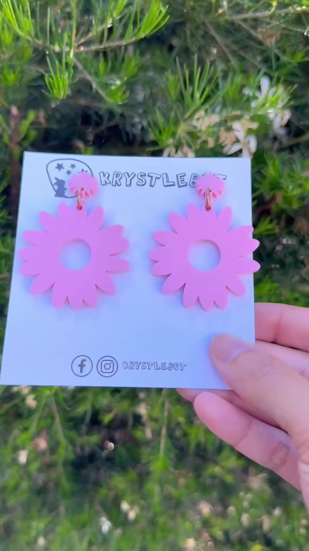 Large Pink Sunflower Statement Dangles