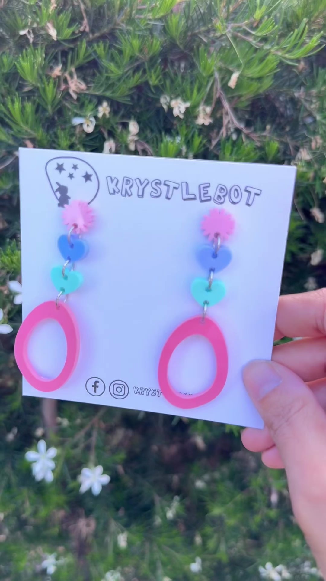Pink Blue Mint Raspberry Mixed Shapes Dangles