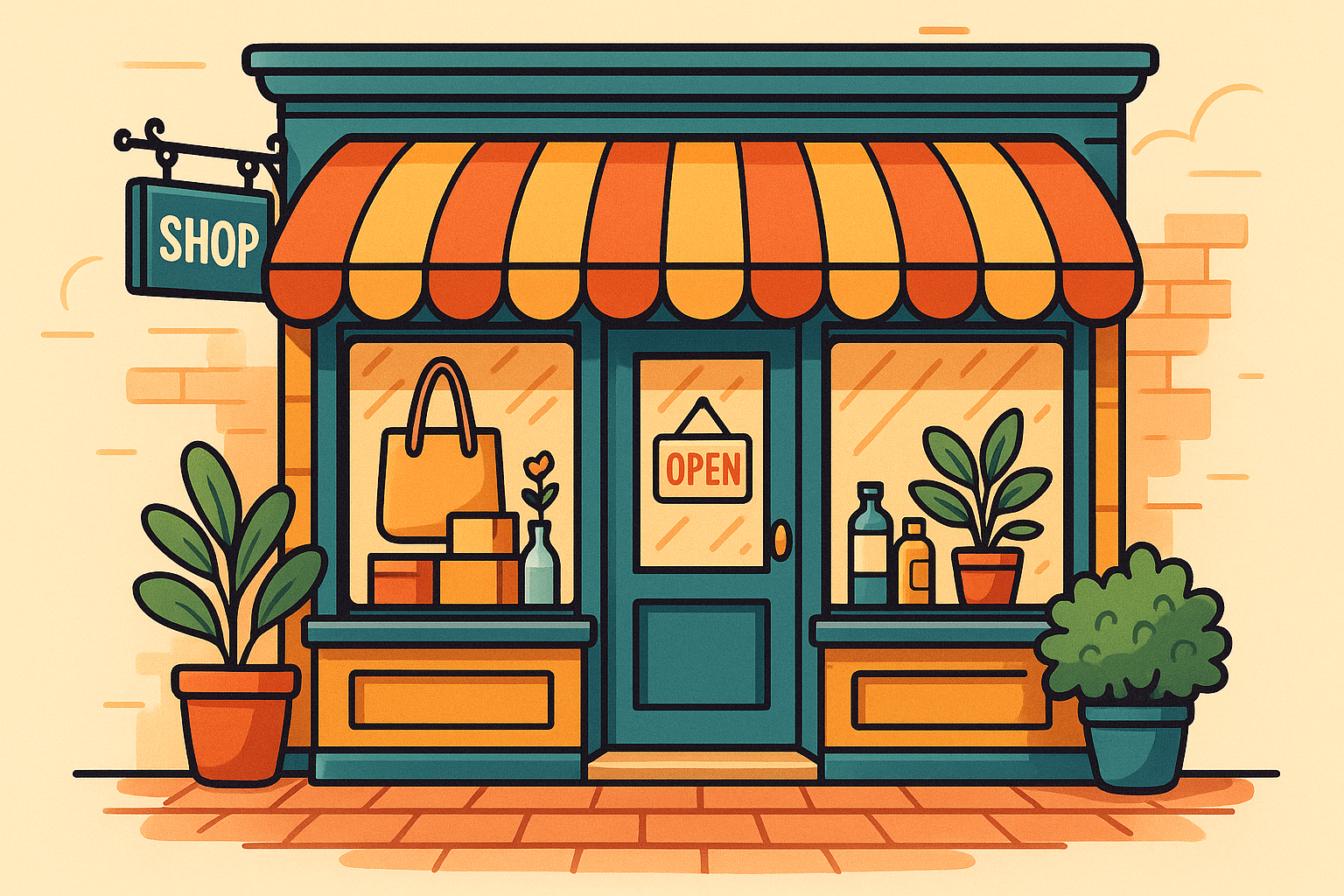 shop front illustration image 